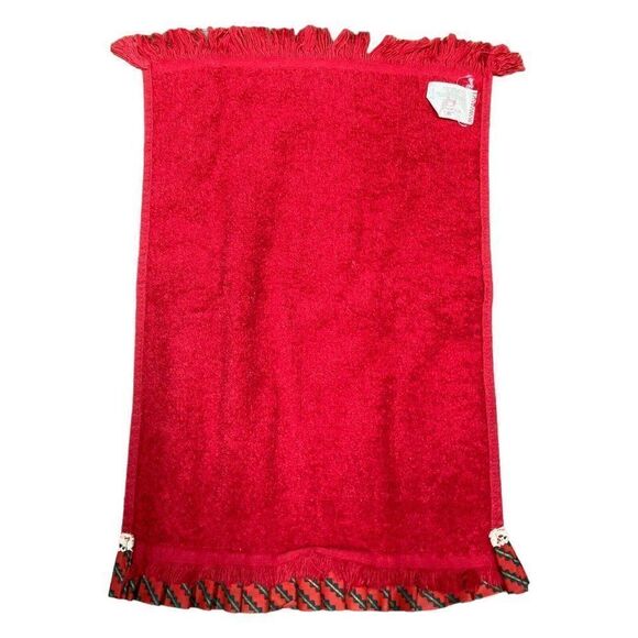 Vintage Red Christmas Kitchen Hand Towel w/plaid Trim by Cannon Kitschy Kitchen - Picture 2 of 5